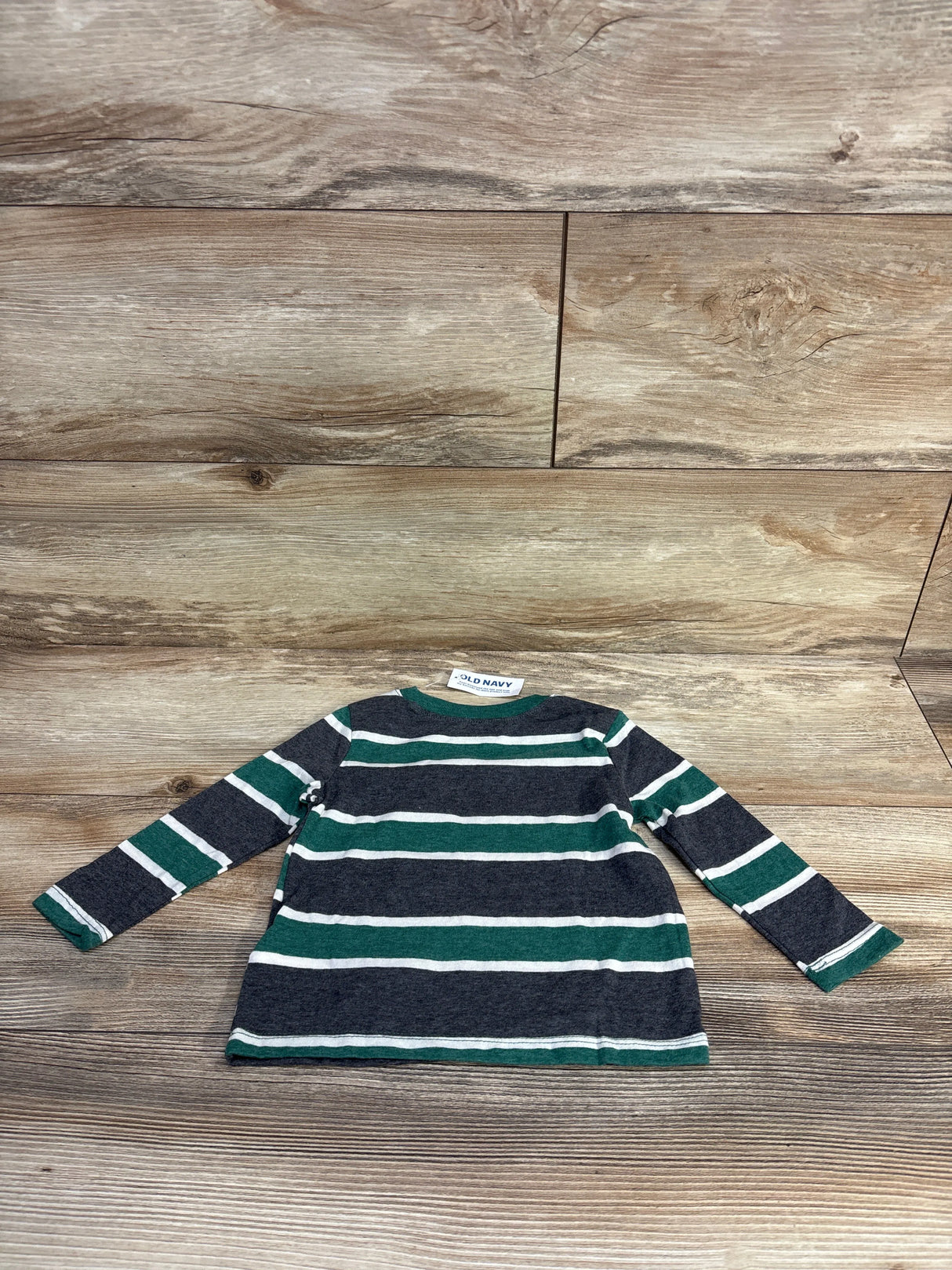 NEW Old Navy Striped Long Sleeve Shirt Green sz 12-18m