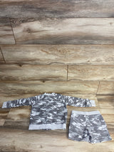 Janie & Jack Camo Varsity Jacket & Short Grey sz 3-4