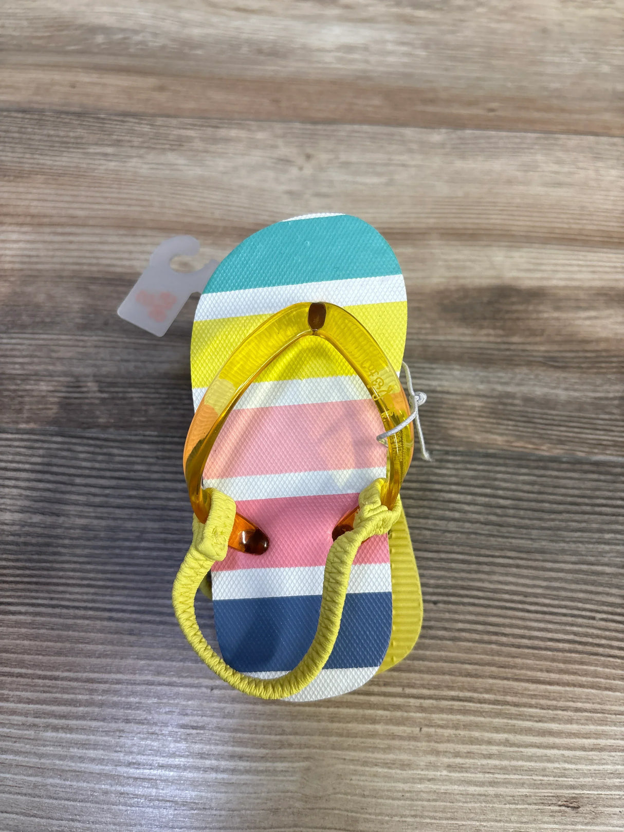 NWOT Cat & Jack Flip Flops Yellow sz 5/6c