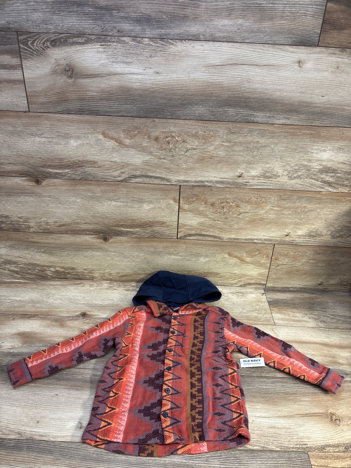 NEW Old Navy Button-Front Hooded Shacket Red sz 5T