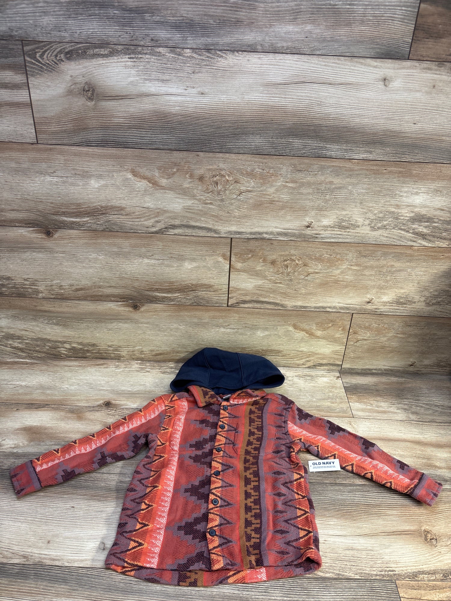 NEW Old Navy Button-Front Hooded Shacket Red sz 5T