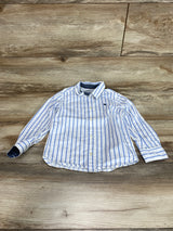 L.O.G.G. Striped Button Up Shirt White sz 5T