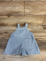 Zara Striped Twill Shortalls Blue sz 4-5T