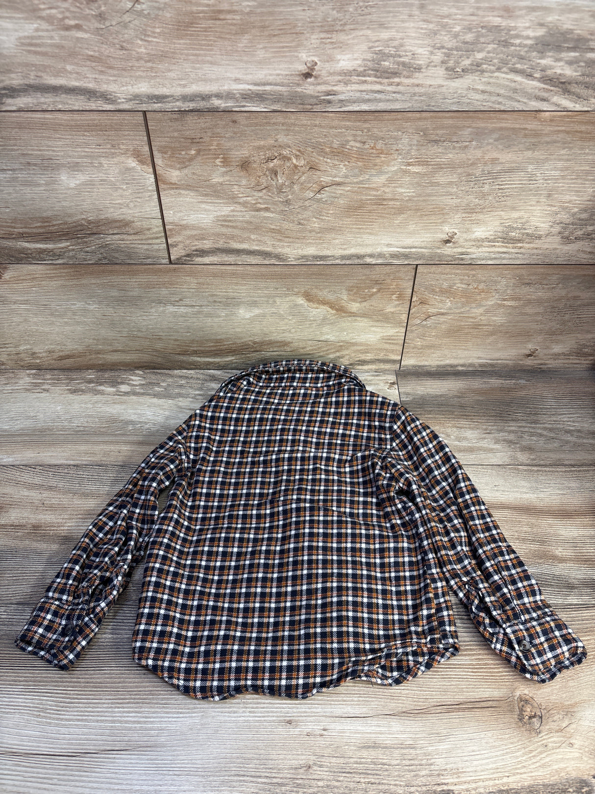 Old Navy Plaid Button Up Flannel Black sz 5T