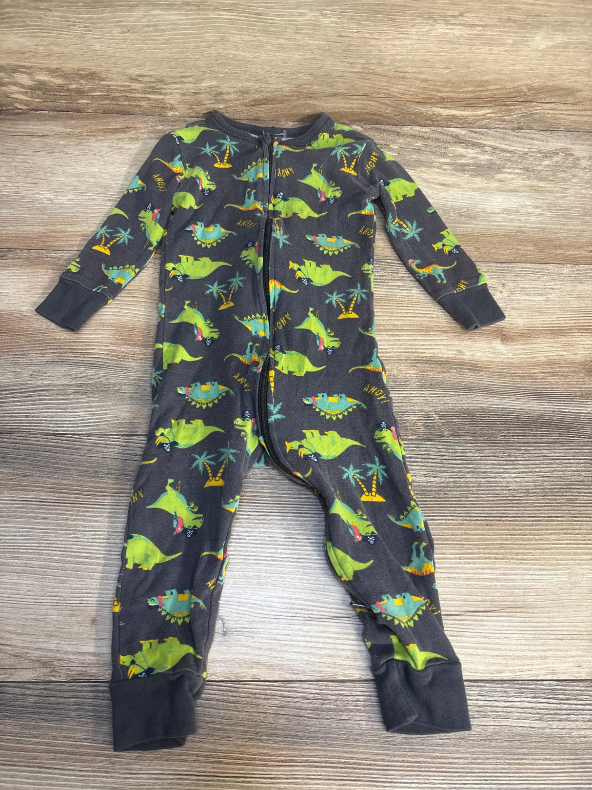 Old Navy Dinosaur Print Sleeper Grey sz 18-24m