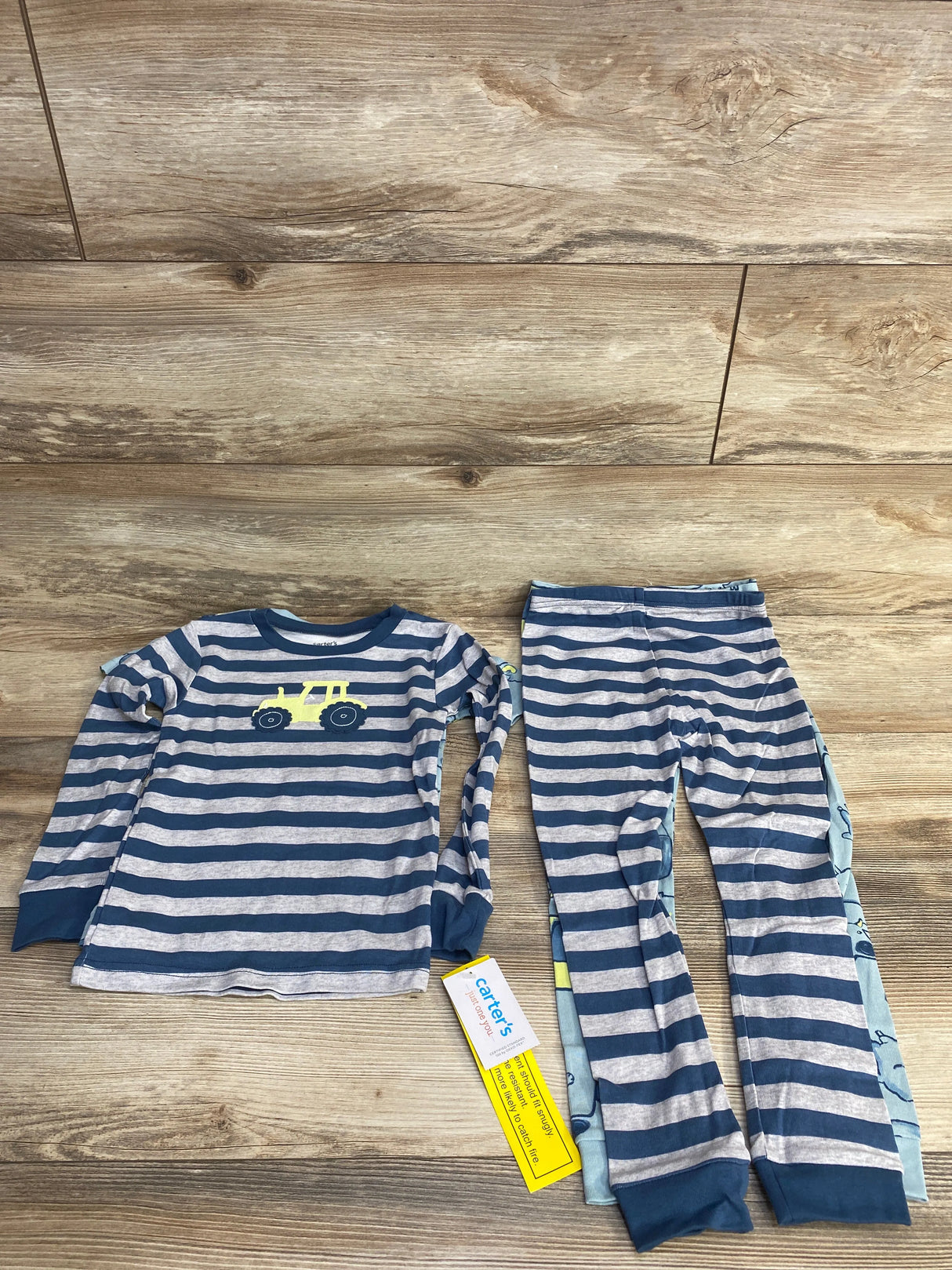 NEW Just One You 4pc Stripes & Animals Pajama Set Blue sz 5T