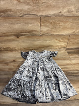 Cat & Jack Crushed Velvet Tiered Dress Grey sz 4T