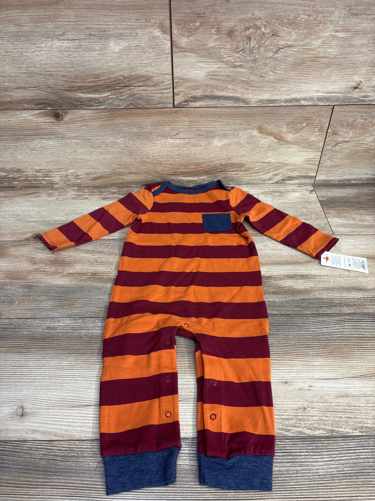 NEW Cat & Jack Striped Coverall Orange sz 12m