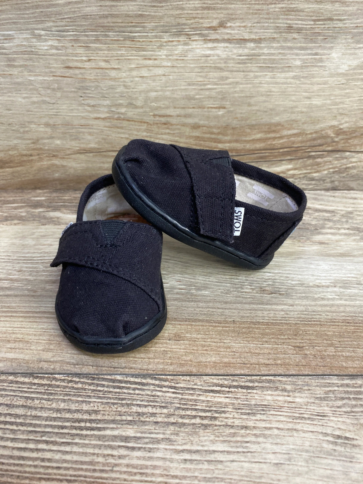 Toms Tiny Alpargata Shoes Black sz 3c