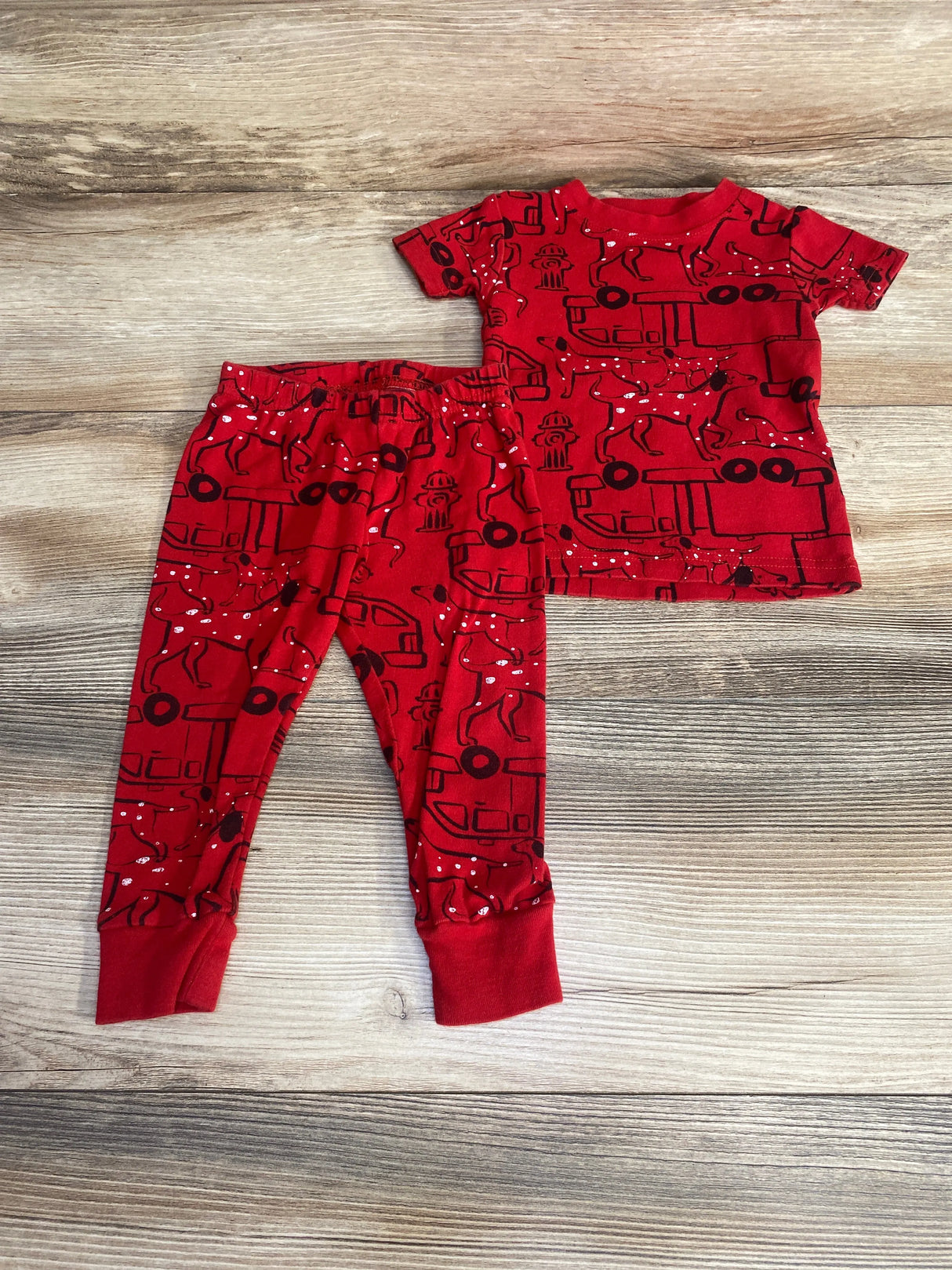 Carter's 2pc Firetruck Pajama Set Red sz 12m