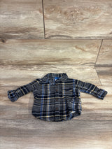 Old Navy Plaid Button Up Shirt Grey sz 0-3m