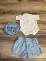 Starting Out 3pc Polo Bodysuit & Bottoms Set White sz 3m