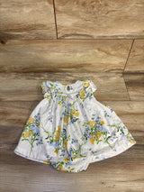Children's Place Floral Bodysuit Dress White sz 6-9m