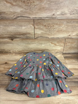 Hanna Andersson Polka Dot Tiered Dress Grey sz 4T
