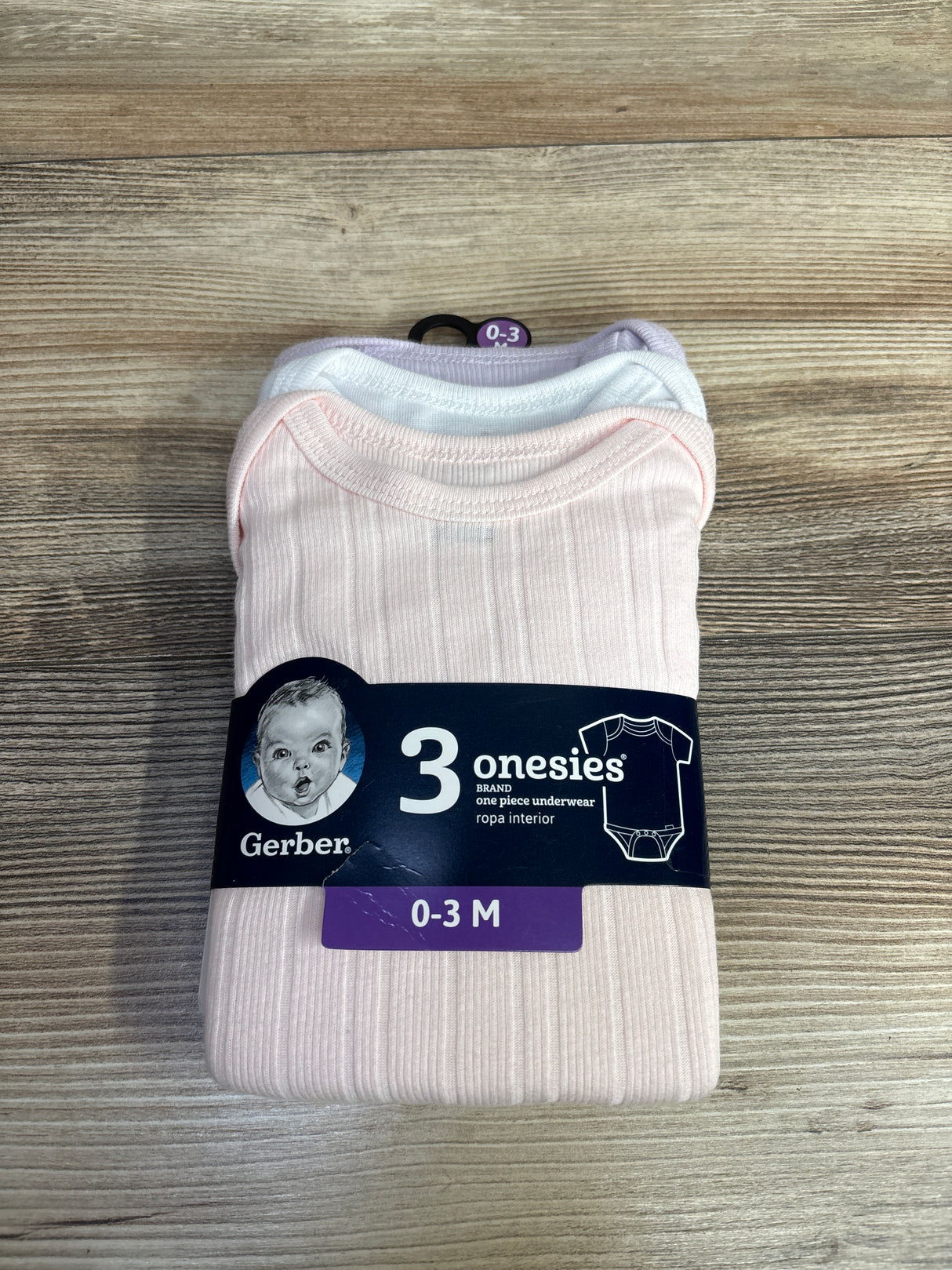 NEW Gerber Onesies Bodysuits 3pk Pink sz 0-3m
