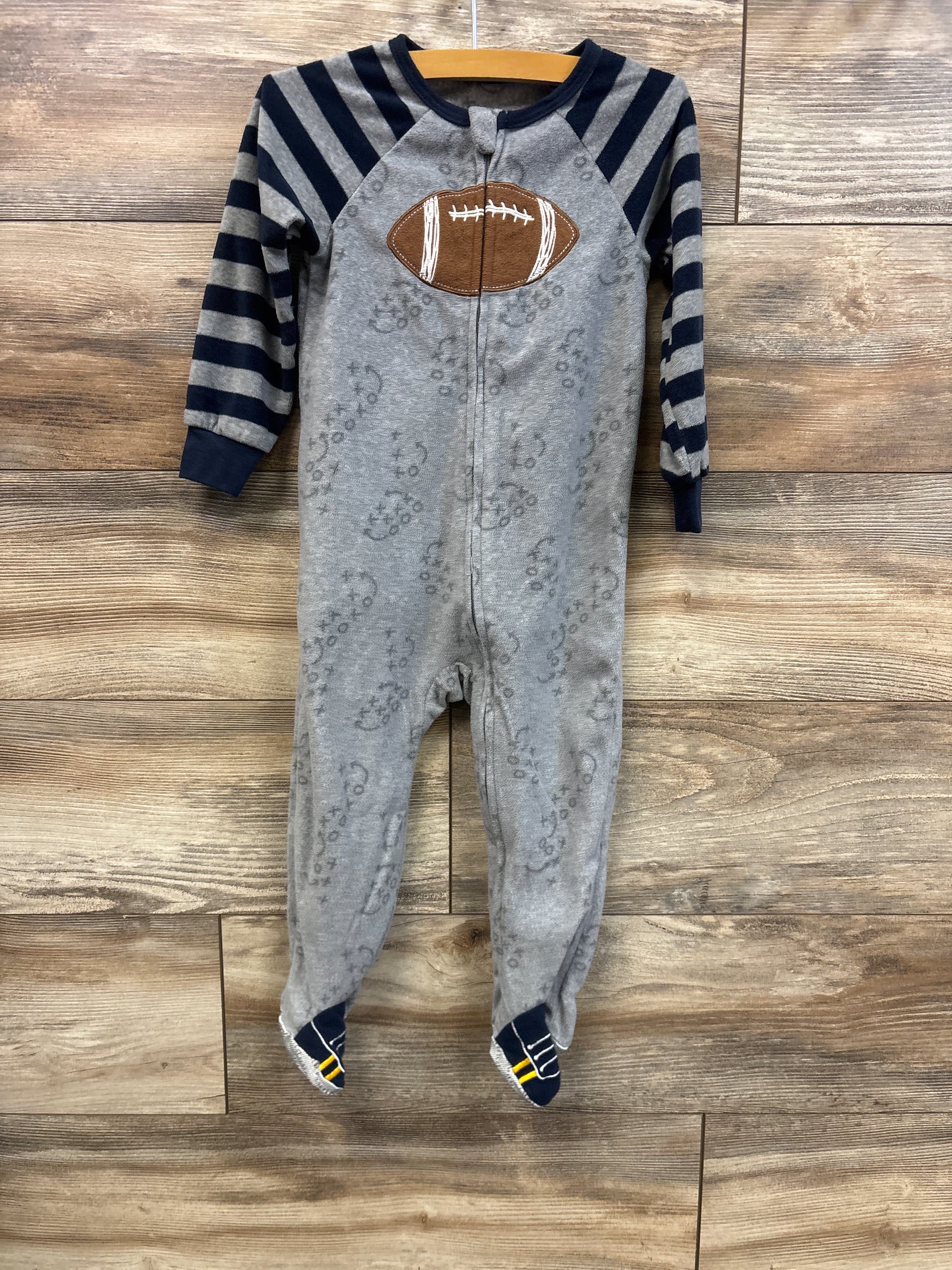 Kids Headquarters Football Blanket Sleeper Grey sz 3T