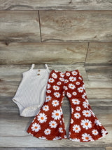 PatPat 2pc Henley Bodysuit & Floral Pants Set Beige sz 9-12m