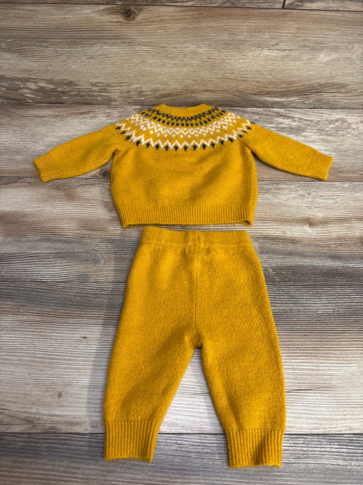 Cat & Jack 2pc Fuzzy Knit Sweater & Joggers Set Yellow sz Newborn