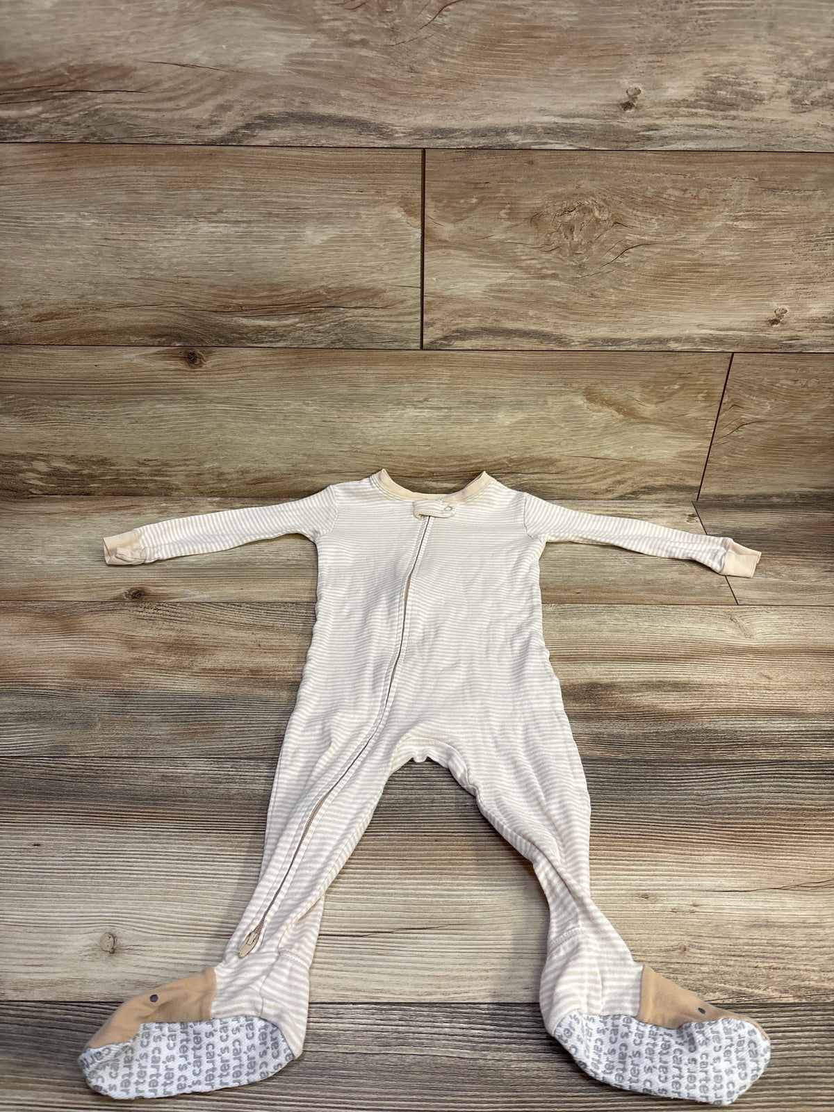 Carter's Striped Sleeper Beige sz 12m