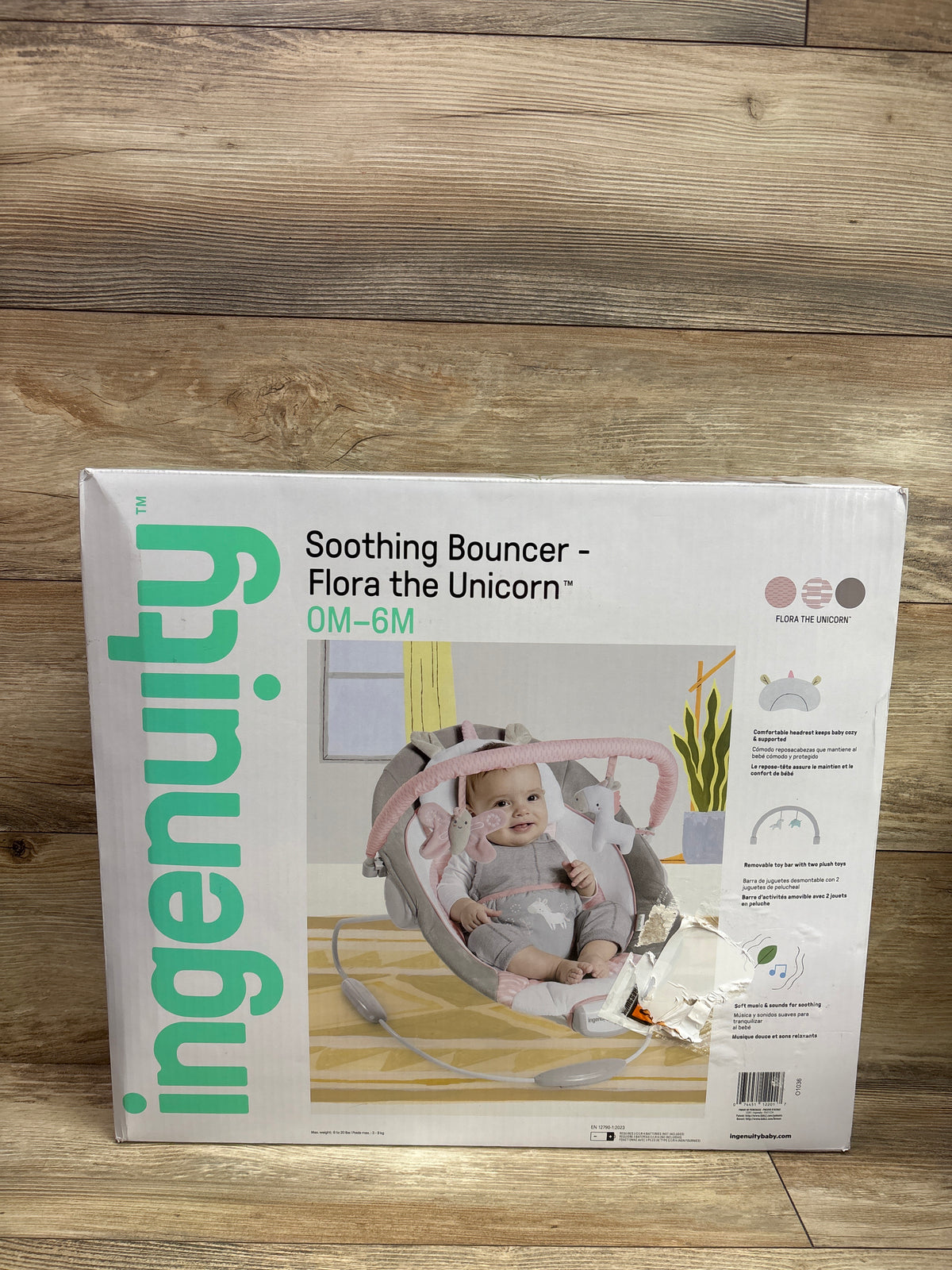 NEW Ingenuity Soothing Baby Bouncer with Vibrating Infant Seat - Flora