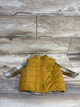 Petit Lem's 2pc Plaid Flannel & Vest Set Brown sz 12m