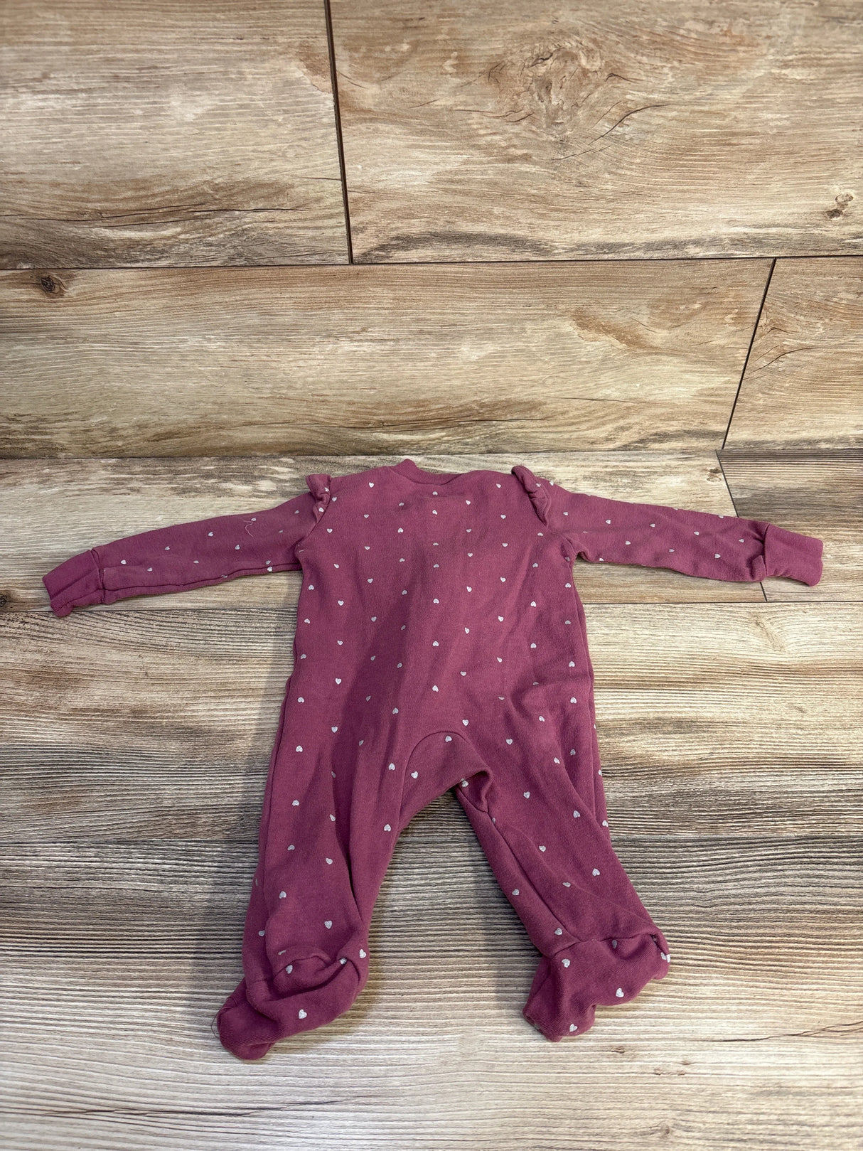 Carter's Heart Print Sleeper Mauve sz 3m