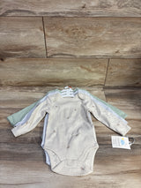 NEW Cloud Island 3pk Long Sleeve Bodysuits Green sz 6-9m