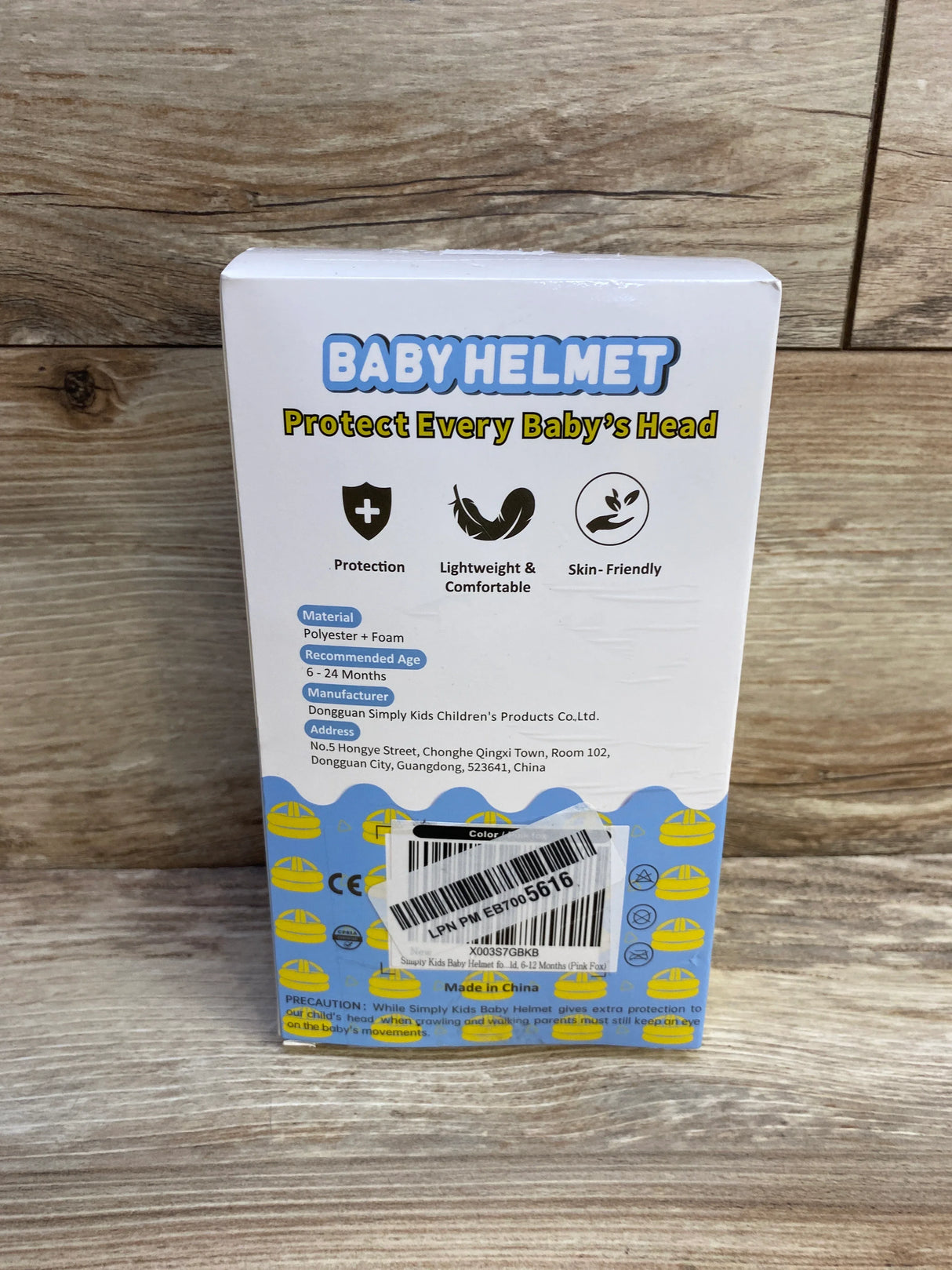 NEW Simply Kids Baby Helmet for Crawling, Pink Fox