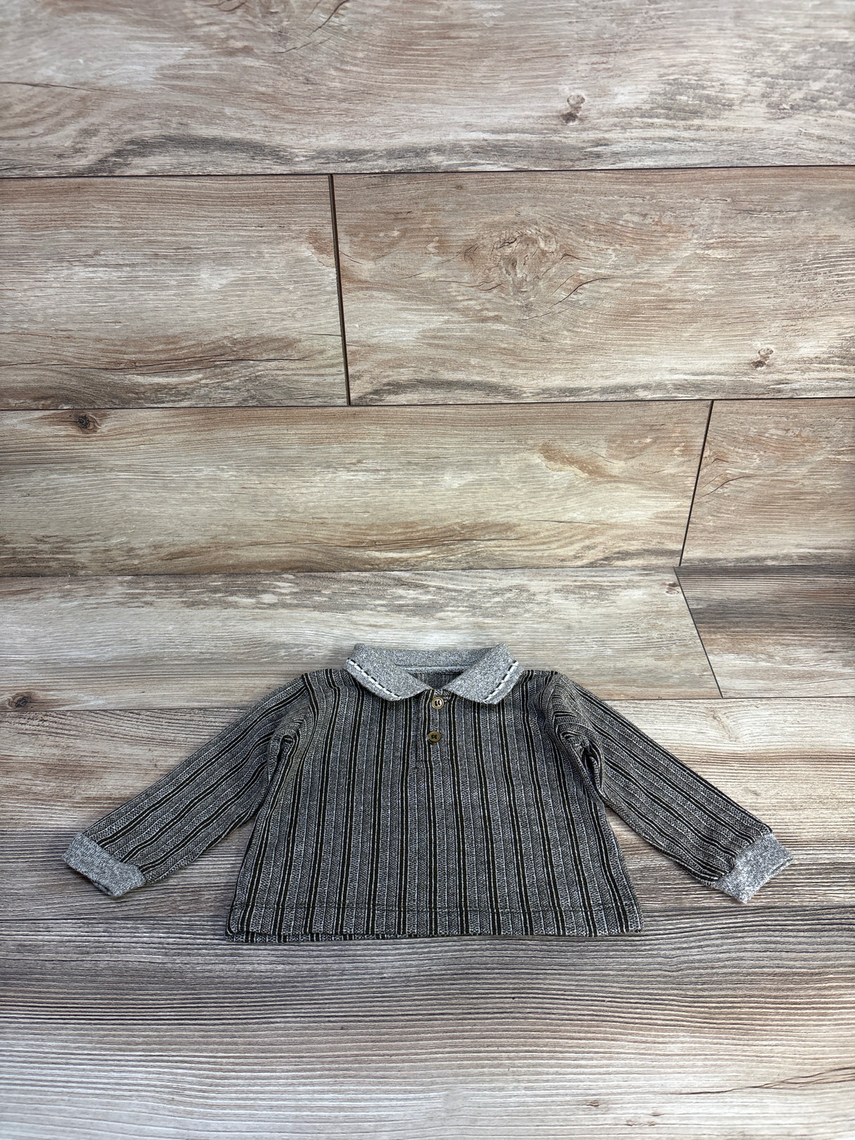 Long Sleeve Polo Shirt Brown sz 6m