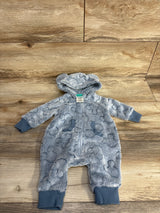 Disney Baby Mickey Mouse Plush Hooded Coverall Blue sz 0-3m