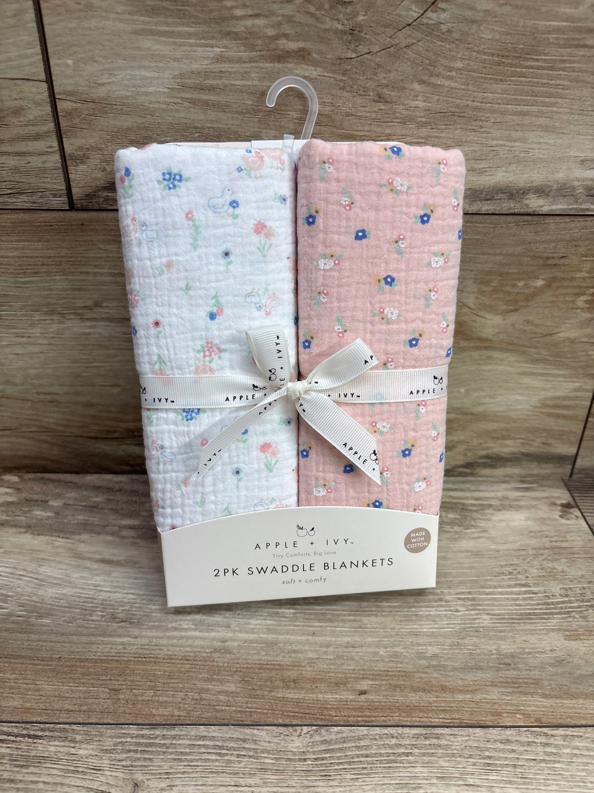 NEW Apple + Ivy 2pk Swaddle Blankets 30x40''