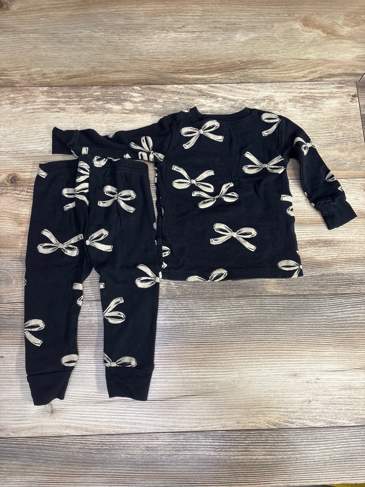 Carter's 2pc Bow Print Pajama Set Black sz 12m