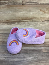 Wonder Nation Sherpa Rainbow Slippers Purple sz 11-12c