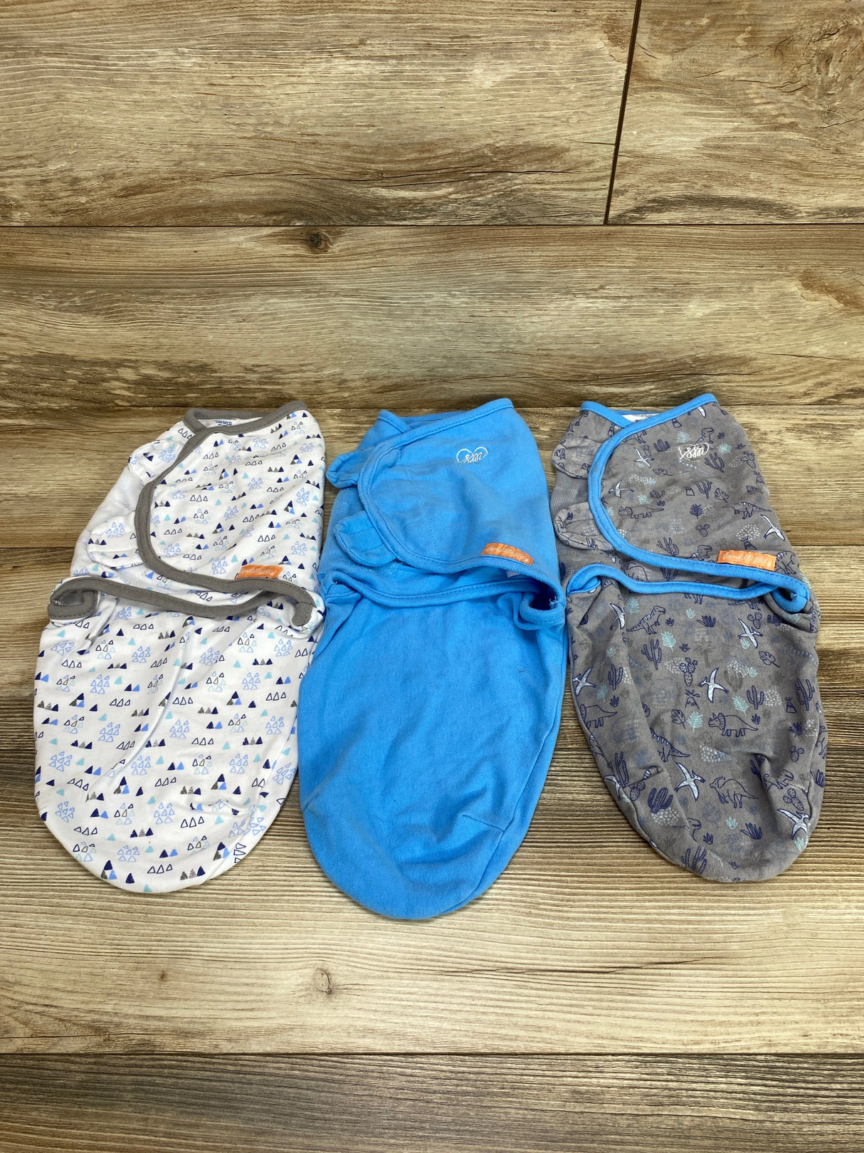 SwaddleMe 3pk Swaddles Wraps Blue sz 0-3m