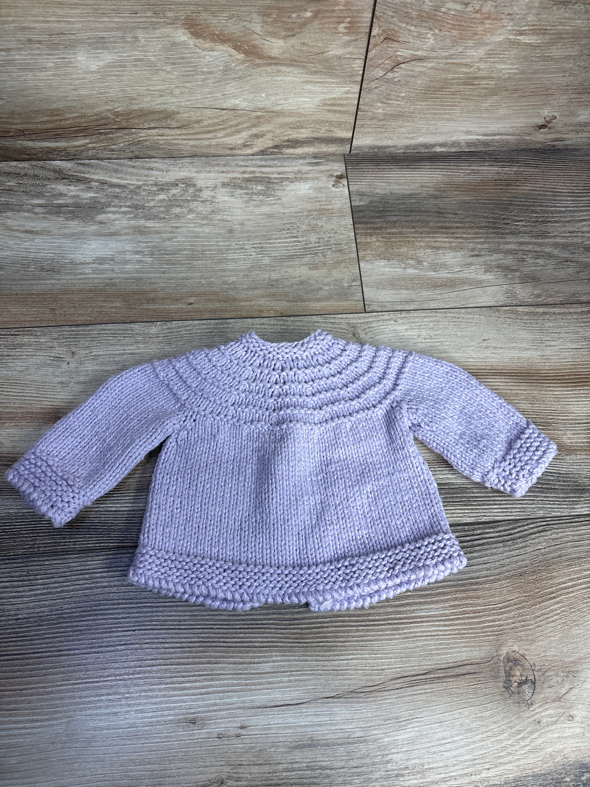 Handmade Sweater Cardigan Lilac sz Newborn
