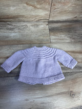 Handmade Sweater Cardigan Lilac sz Newborn