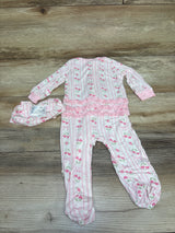 Milkberry 2pc Bamboo Ruffle Footie & Headband Set White sz 0-3m