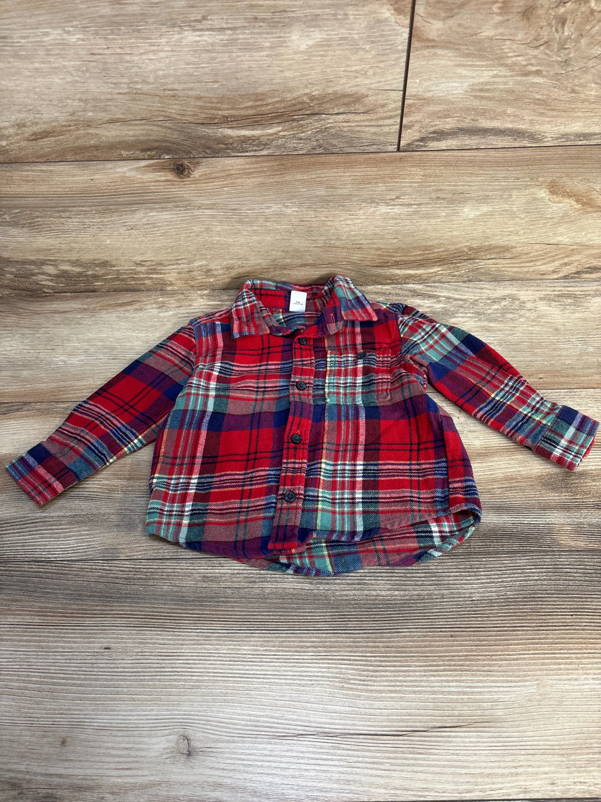 Old Navy Plaid Button Up Shirt Red sz 2T