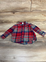 Old Navy Plaid Button Up Shirt Red sz 2T