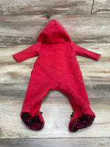 Guess Hooded Quilted Hearts Jumpsuit Red sz 3-6m