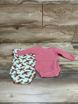 Hudson Baby 2pk Bodysuits Red/White sz 3-6m - Me n Mommy To Be