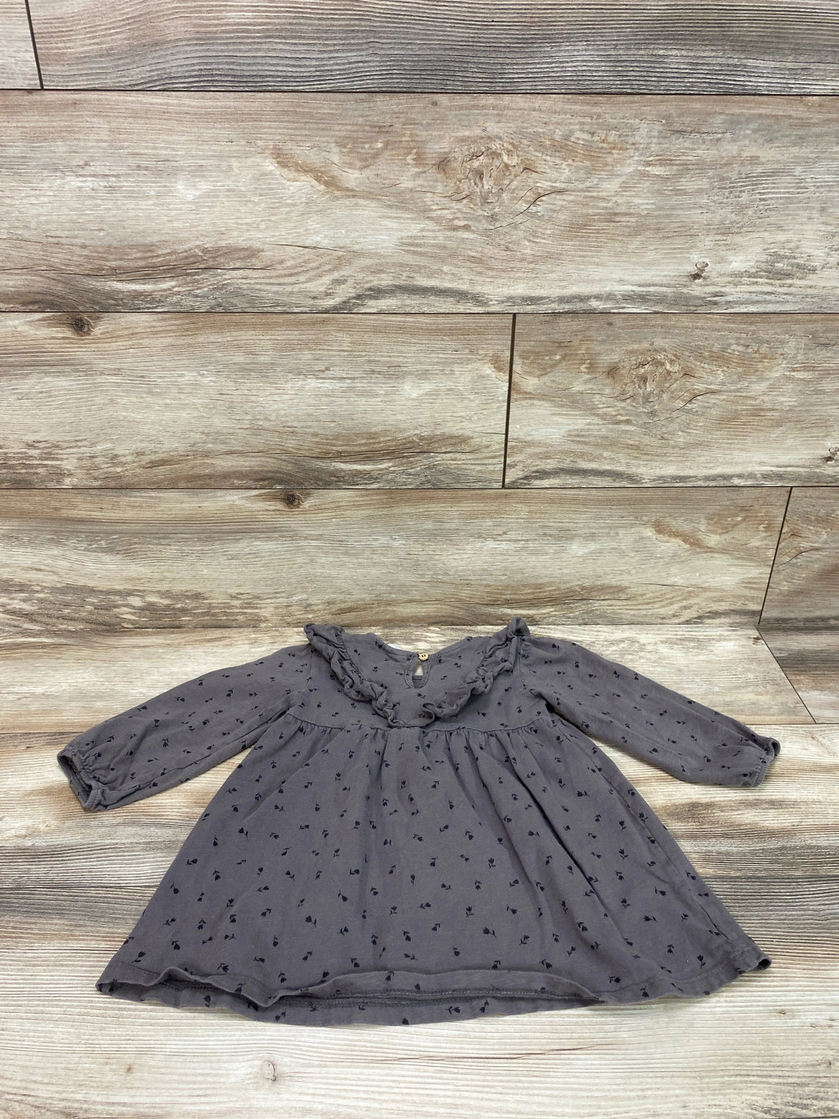 Zara Floral Ruffle Dress Grey sz 2-3T