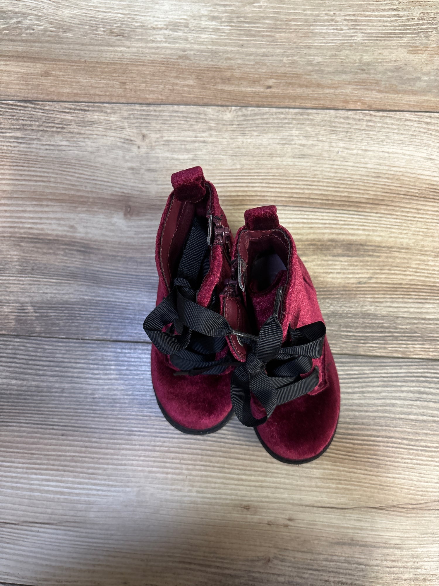 Cat & Jack Velvet Boots Burgundy sz 5c