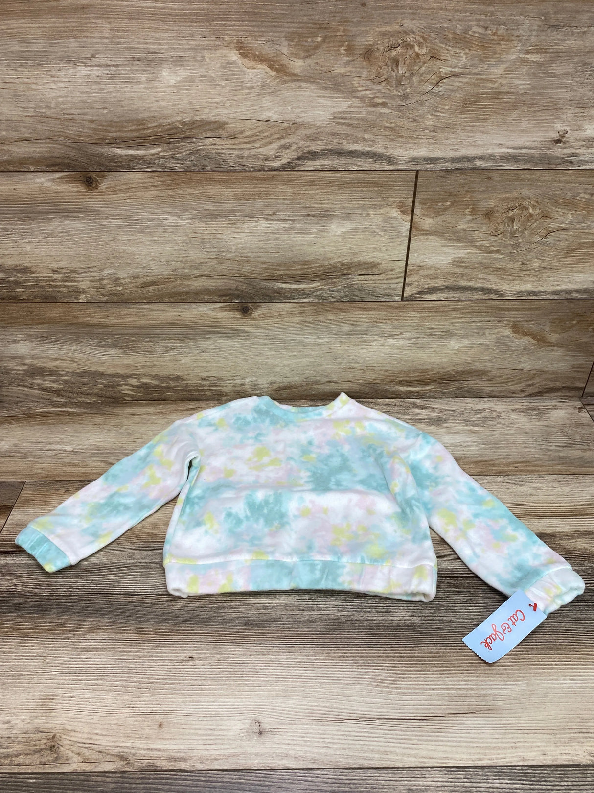 NEW Cat & Jack Tie-Dye Fleece Sweatshirt Green sz 4T