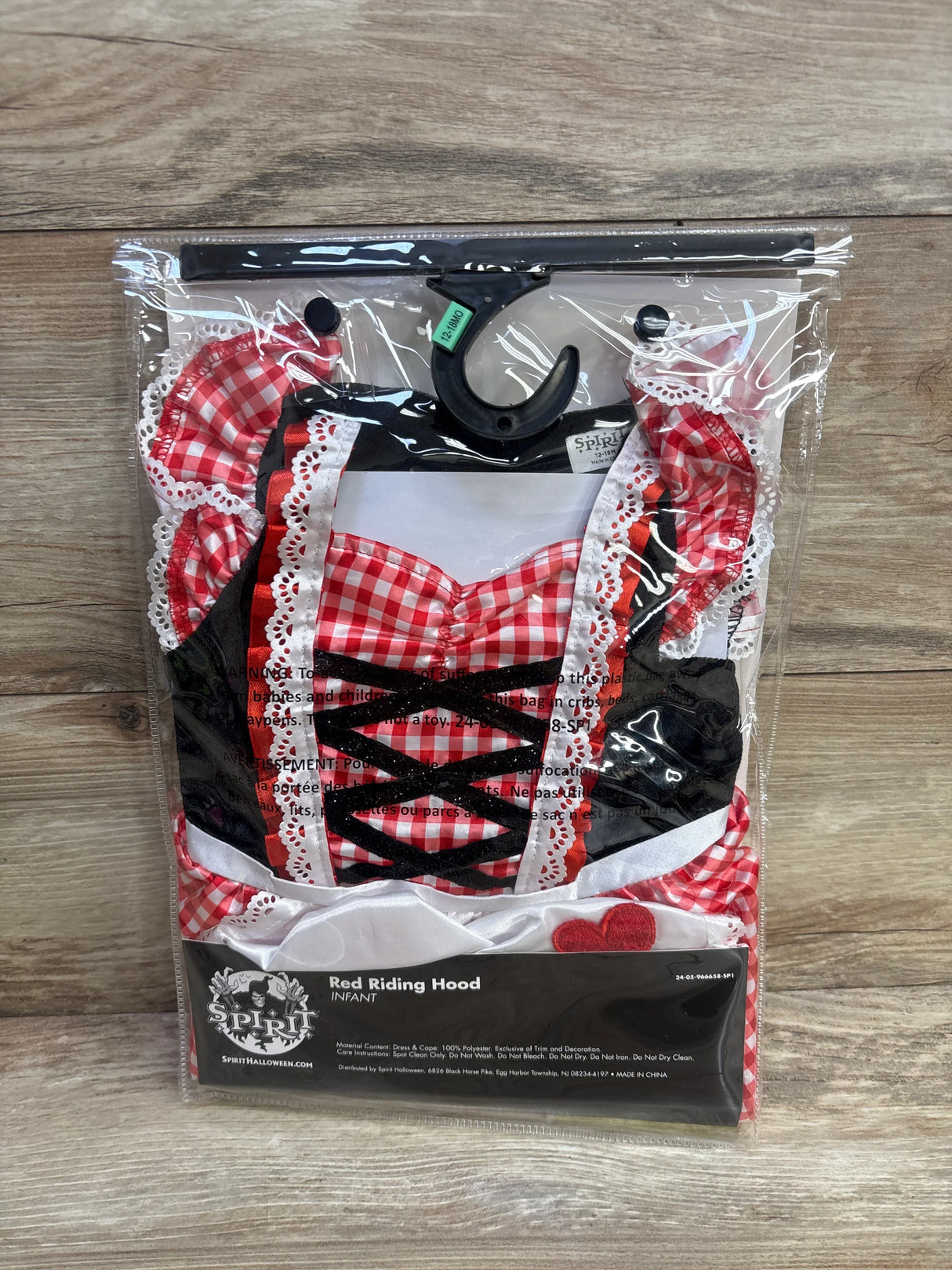Spirit of Halloween Baby Lil' Red Riding Hood Costume sz 12-18m