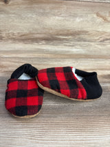 Faux Fur Buffalo Check Slippers Red sz 7/8c