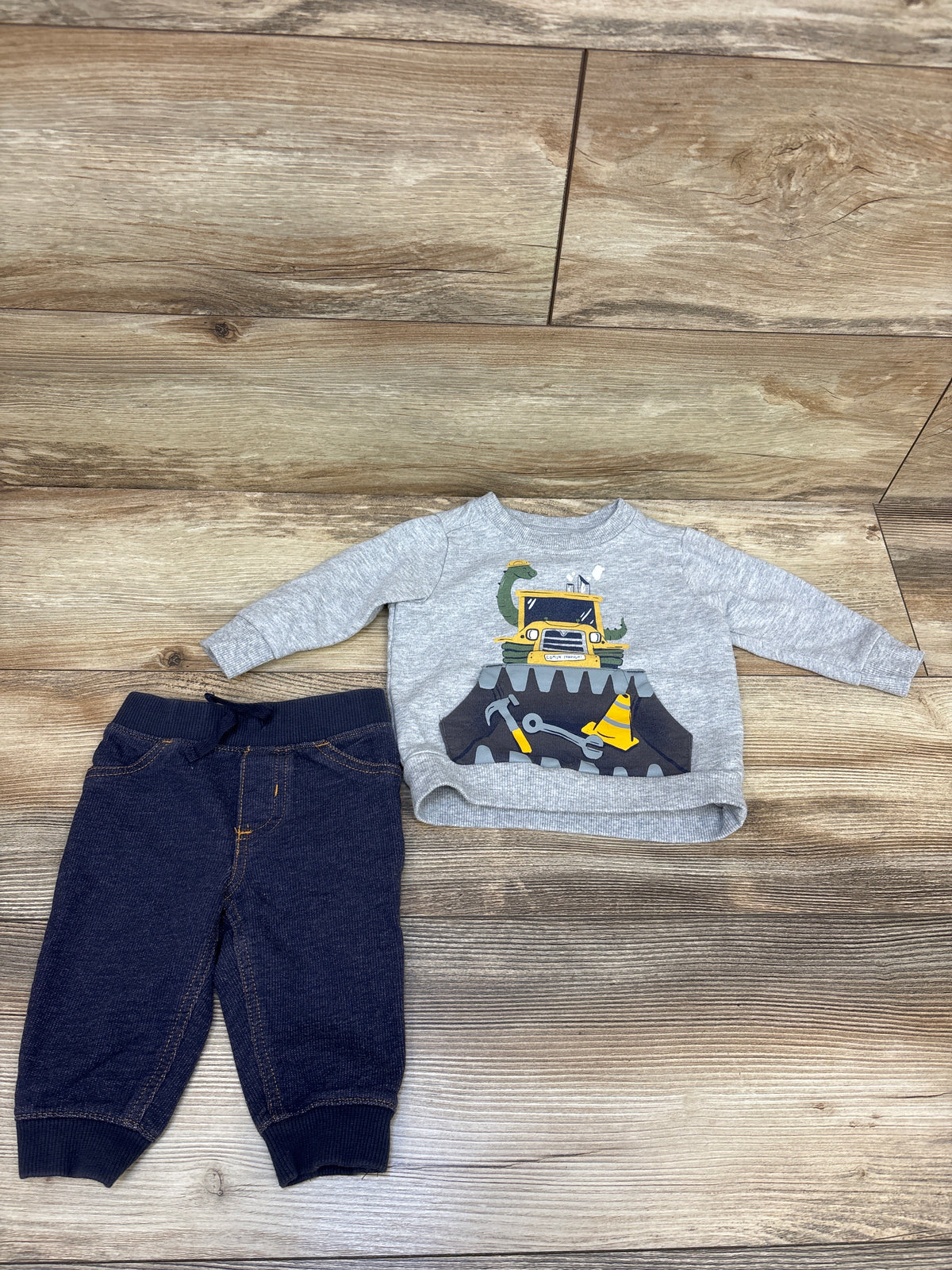 Carter's 2pc Pullover Sweatshirt & Drawstring Jeggings Grey sz 6m