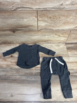 Little Bipsy Waffle Top & Jogger Set in Shadow sz 3-6m