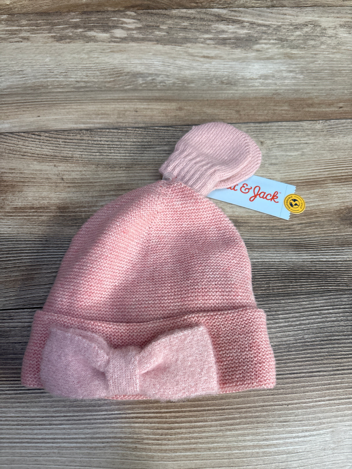 NEW Cat & Jack Knit Beanie & Mittens Set Pink sz 6-12m