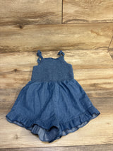 Smocked Chambray Shortie Romper Blue sz 5T